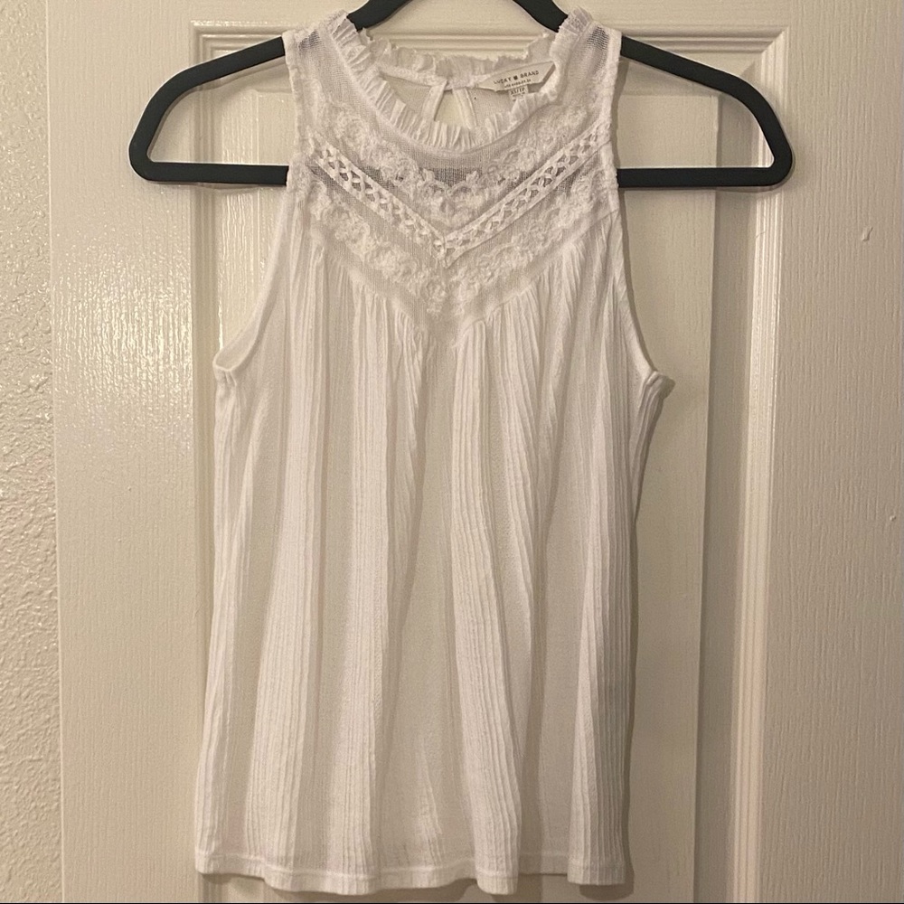 Lucky Brand Sleeveless White Boho Top